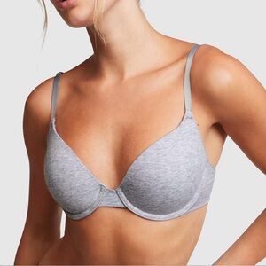 PINK VS Wear Everywhere T-Shirt Lightly Heather Gray Bra Sz 32A